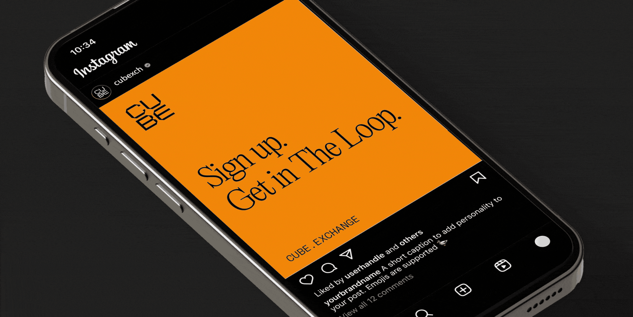 CUBE Exchange hero frame