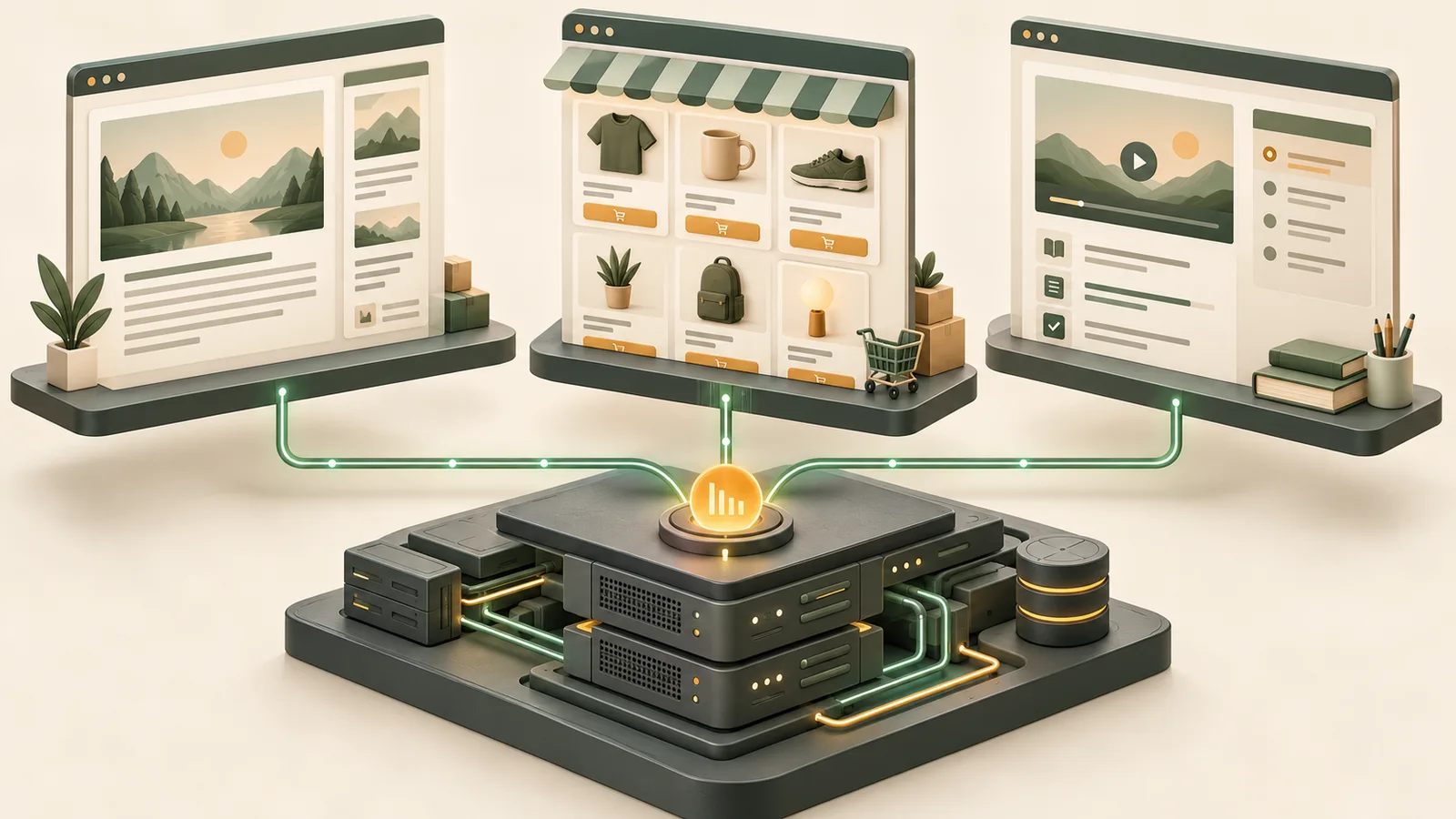 WordPress websites, online stores and learning platforms sharing a PHP runtime layer