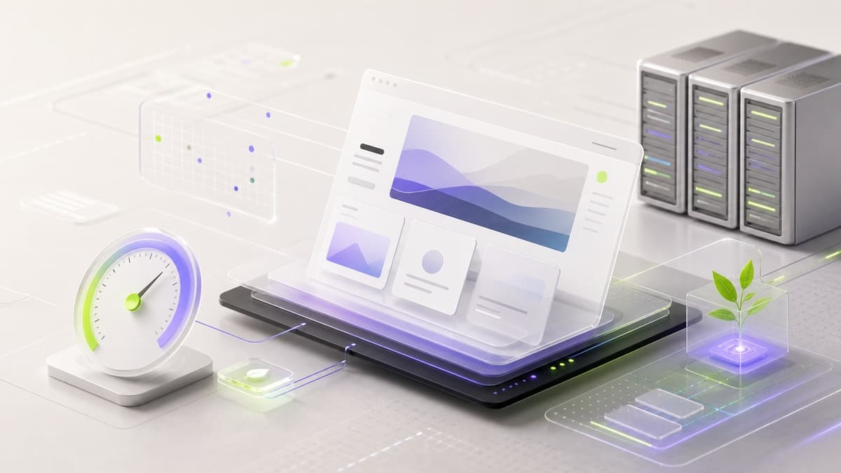 Green web development performance illustration for leaner sustainable websites