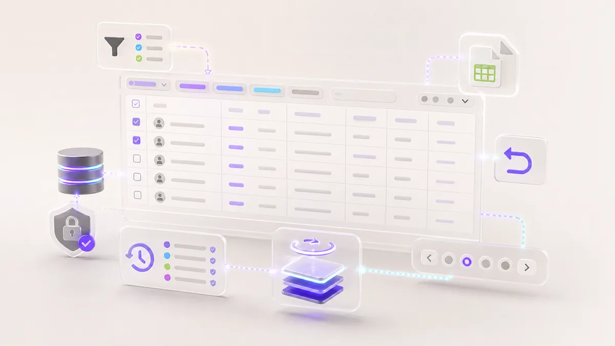 Reversible LMS bulk admin editor interface with operational safeguards