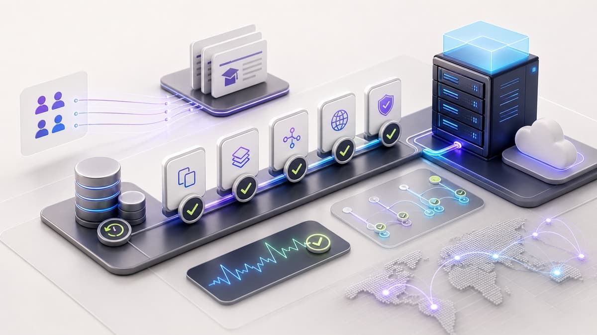 Moodle zero-downtime migration checklist illustration for VPS and CloudPanel