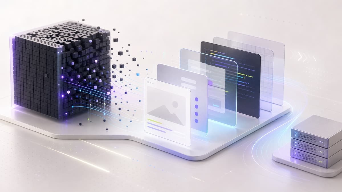 Zero-bundle web performance illustration with reduced JavaScript delivery