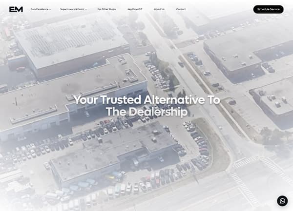 Euro Motors automotive service platform hero preview