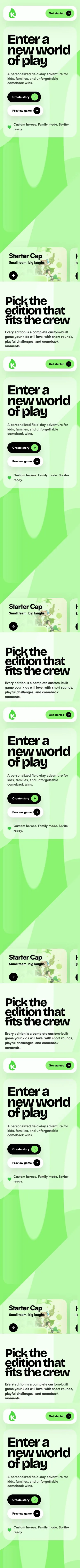 Tall mobile preview of the Kidtendo Games website